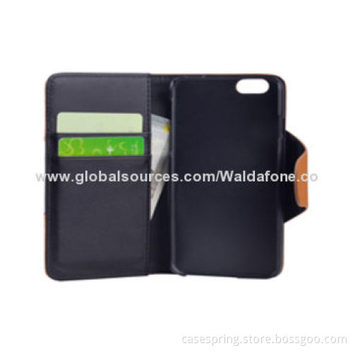 PU leather case for iPhone 6 with card slots and splicing design